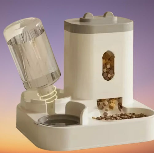 Automatic Pet Feeder Dog Cat Food Bowl With Water Fountain, Large Capacity Pet Food Storage Dispenser Container